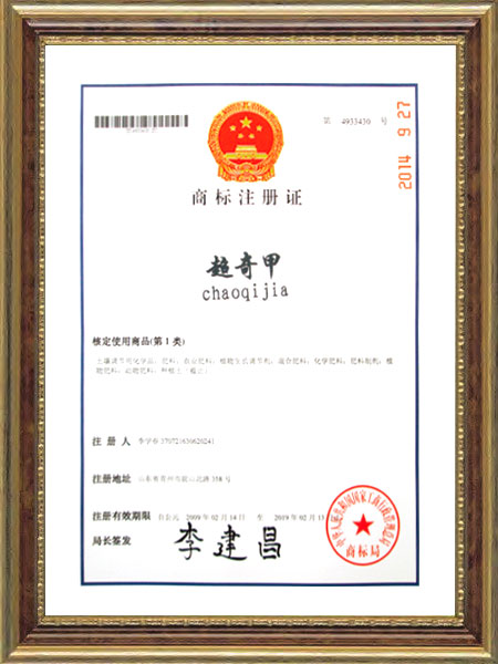 商標(biāo)注冊(cè)證--超奇甲